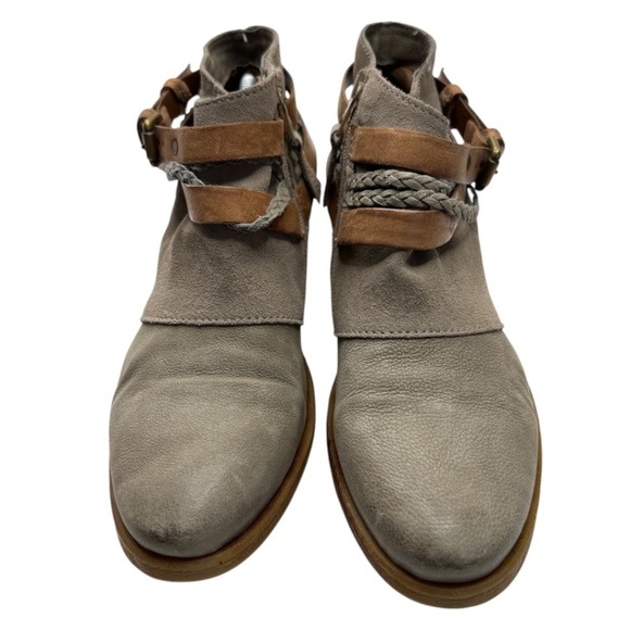 Miz Mooz Taupe and Brown Ankle Booties - Picture 3 of 9